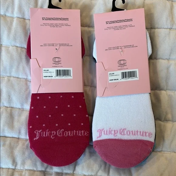 Juicy Couture Pink No-Show Socks - Picture 5 of 7